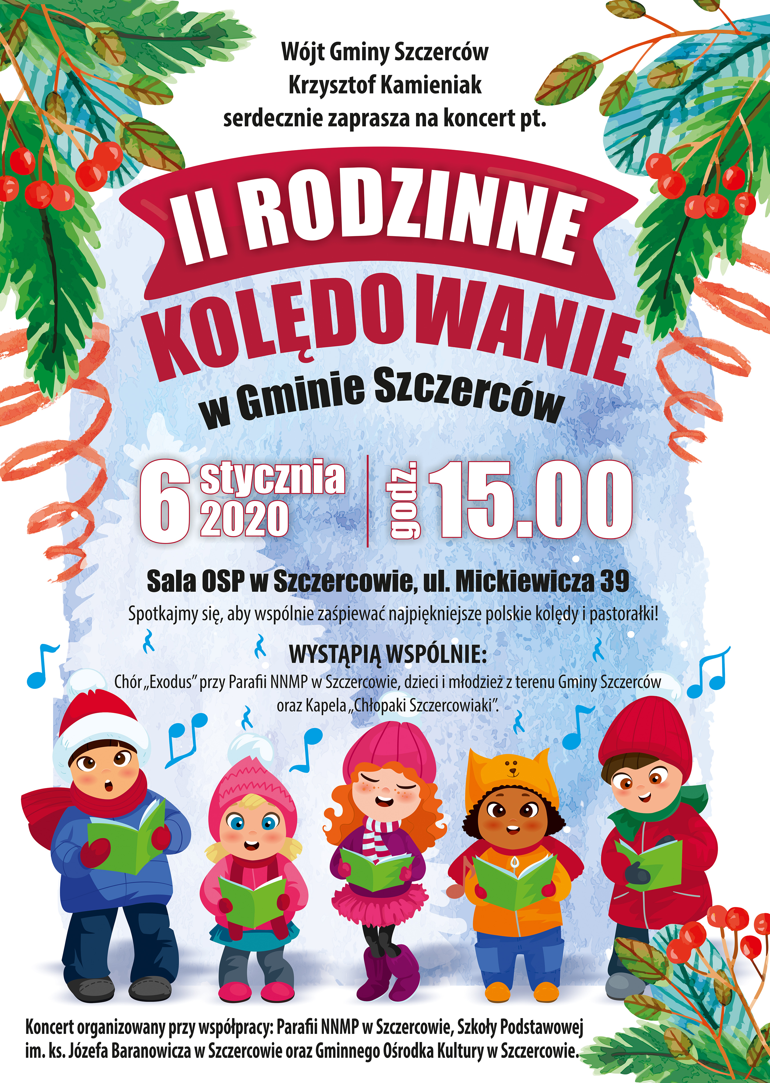 GOK Szczerców - plakat A3 rodzinne kolendowanie WWW